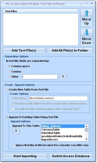 Text Files to MS Access Import, Export & Convert S screenshot